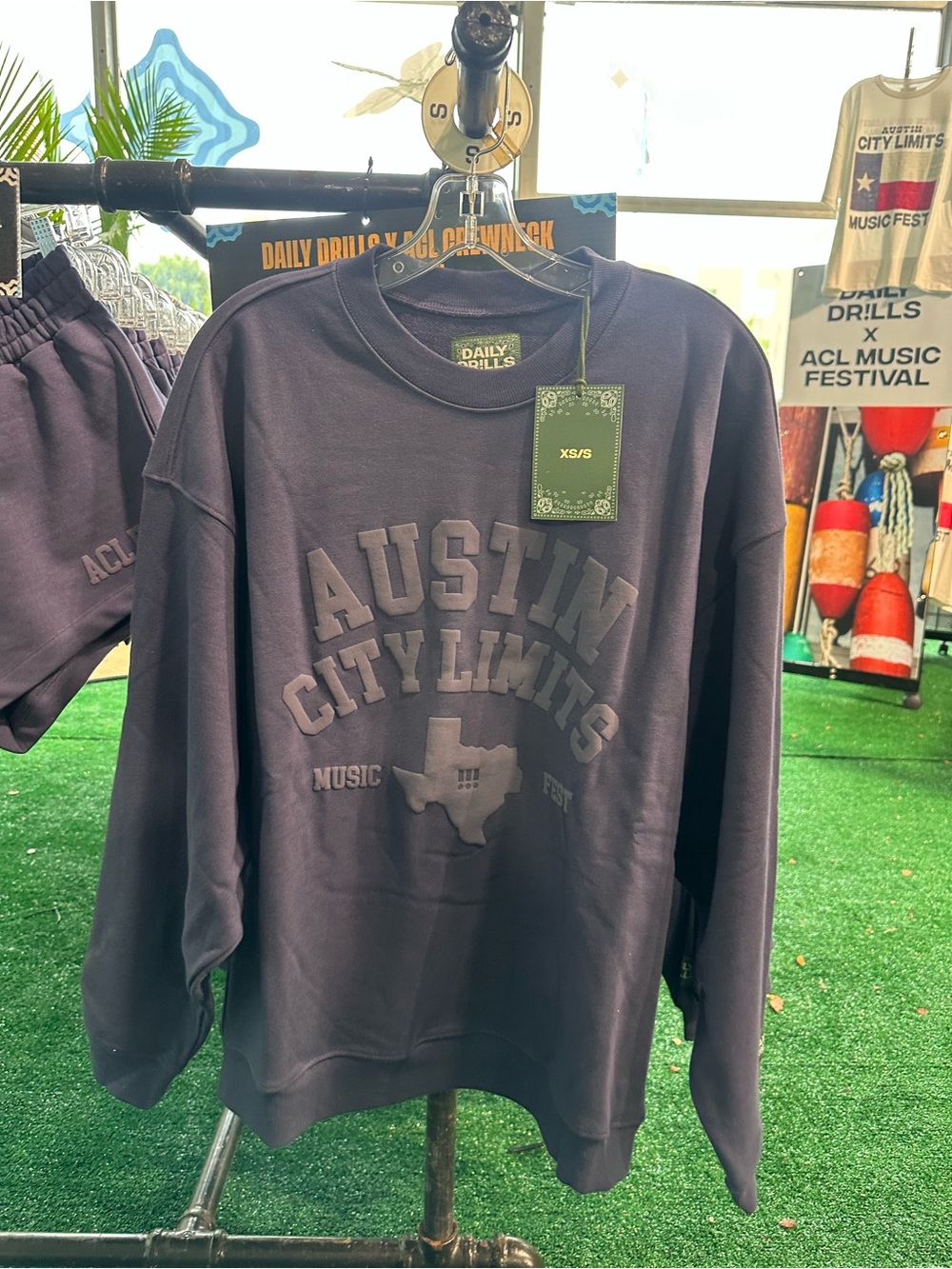 Daily Drills Austin City Limits Crewneck Sweatshirt - Navy